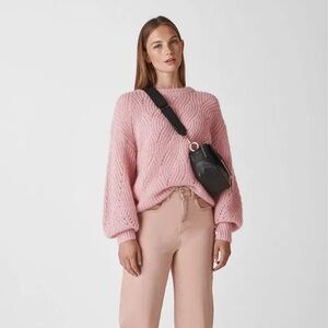 Whistles dusty rose pink Sophia mohair wool sweater – Large
